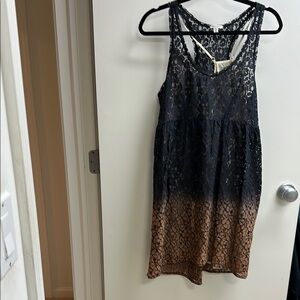 Ecote Anthropology Black Lace Top